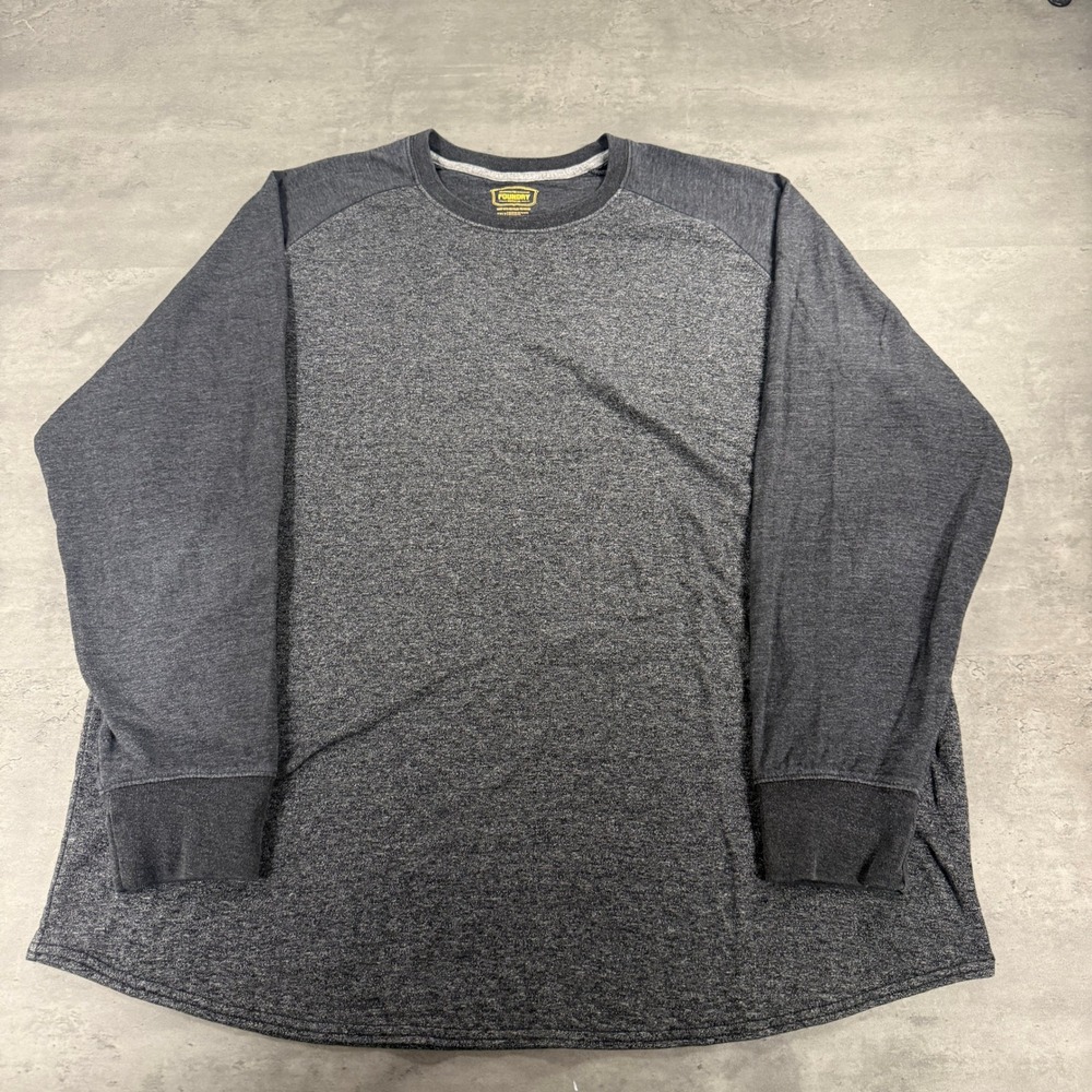 The Foundry Supply Co. T-Shirt Mens 2XLT Raglan Grey Heathered Slub Tee Crew